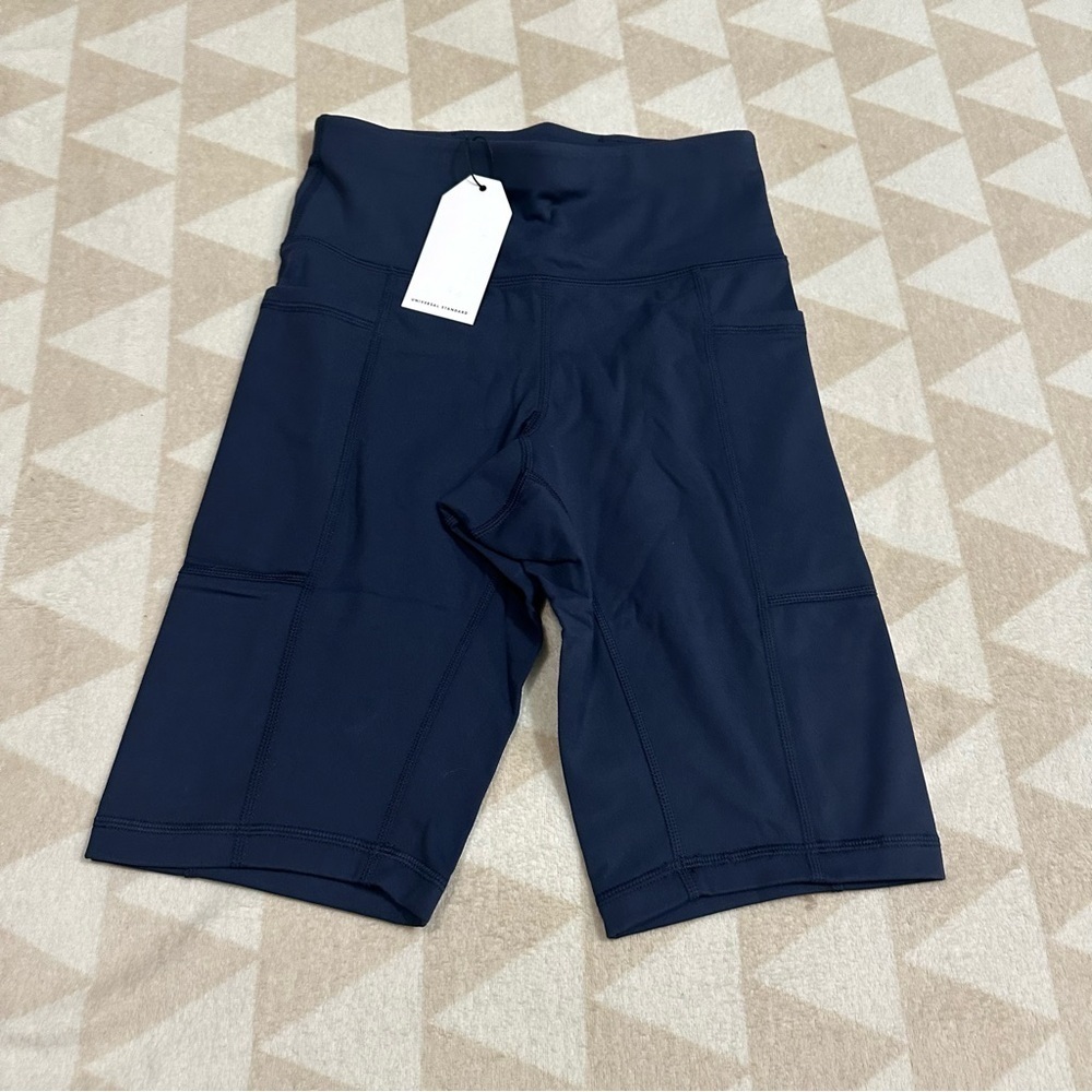 Universal standard knockout bike shorts navy blue